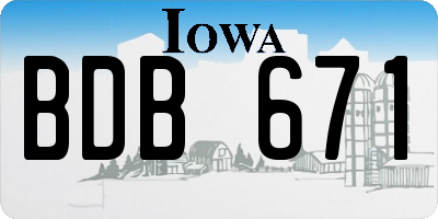 IA license plate BDB671