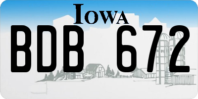 IA license plate BDB672