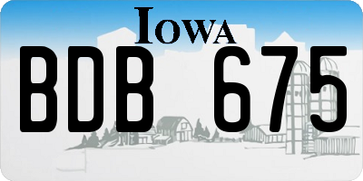 IA license plate BDB675