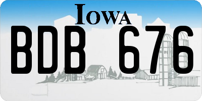 IA license plate BDB676