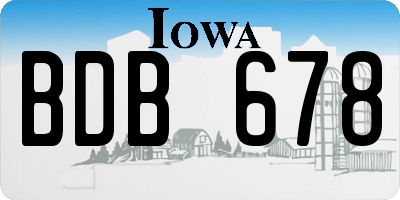IA license plate BDB678