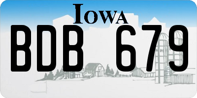 IA license plate BDB679