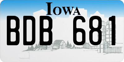 IA license plate BDB681
