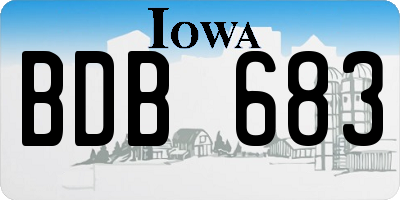 IA license plate BDB683