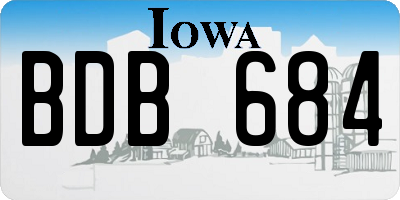 IA license plate BDB684