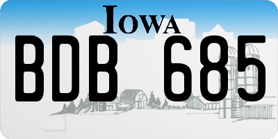 IA license plate BDB685