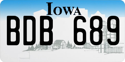 IA license plate BDB689
