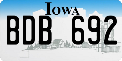IA license plate BDB692