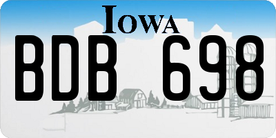 IA license plate BDB698