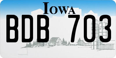 IA license plate BDB703
