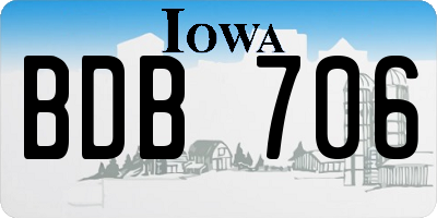 IA license plate BDB706