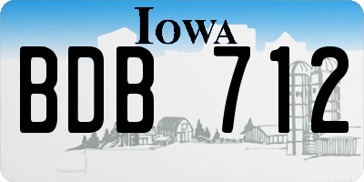 IA license plate BDB712