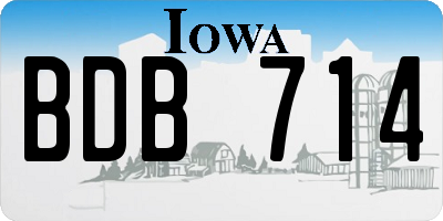 IA license plate BDB714