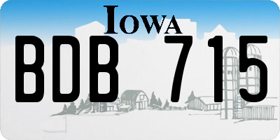 IA license plate BDB715