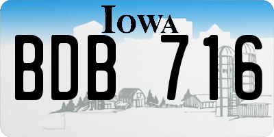 IA license plate BDB716