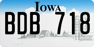 IA license plate BDB718