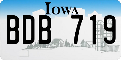 IA license plate BDB719