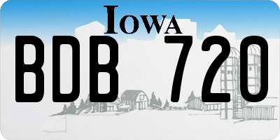 IA license plate BDB720
