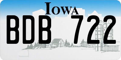 IA license plate BDB722