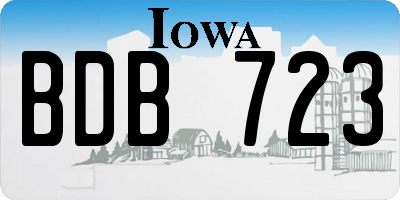 IA license plate BDB723