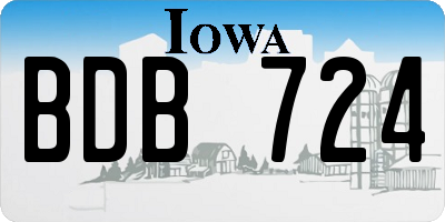 IA license plate BDB724