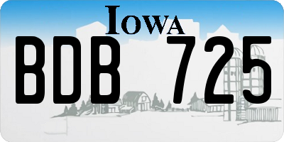 IA license plate BDB725