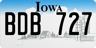 IA license plate BDB727