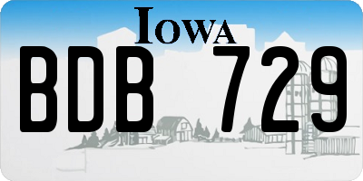 IA license plate BDB729