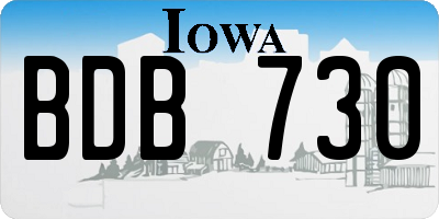 IA license plate BDB730