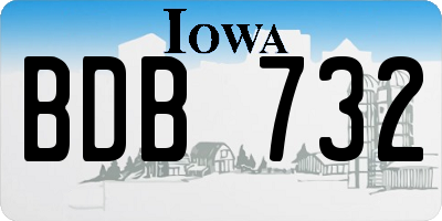 IA license plate BDB732