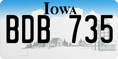 IA license plate BDB735