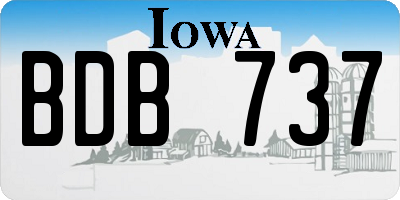 IA license plate BDB737