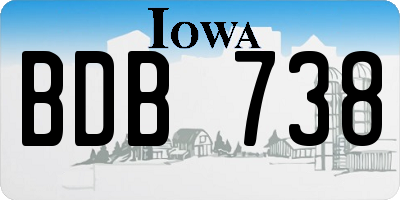 IA license plate BDB738