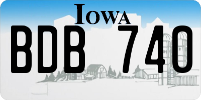 IA license plate BDB740