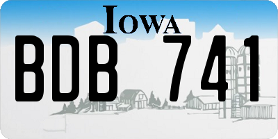 IA license plate BDB741