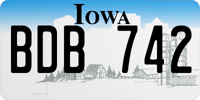 IA license plate BDB742
