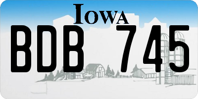 IA license plate BDB745
