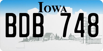 IA license plate BDB748