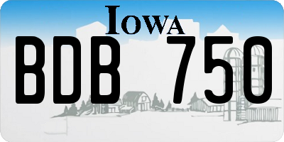 IA license plate BDB750