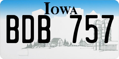 IA license plate BDB757
