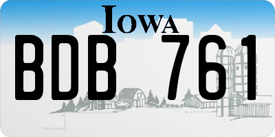 IA license plate BDB761