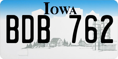 IA license plate BDB762