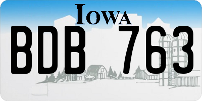 IA license plate BDB763