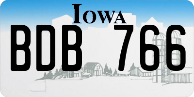 IA license plate BDB766