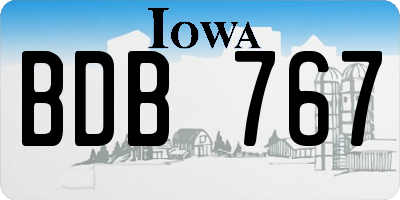 IA license plate BDB767