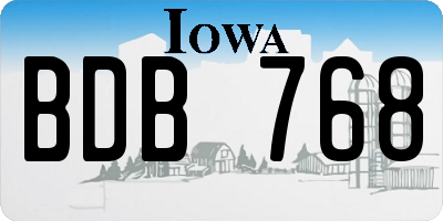 IA license plate BDB768