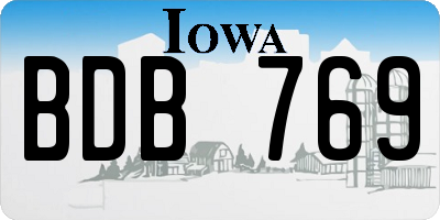 IA license plate BDB769