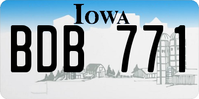 IA license plate BDB771