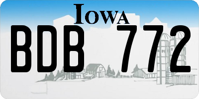 IA license plate BDB772