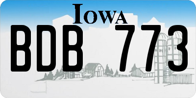 IA license plate BDB773